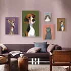 Скандинавские Животные Собаки Кошки картины на холсте Европейский стиль настенные художественные плакаты роскошные украшения картины для гостиной домашний декор