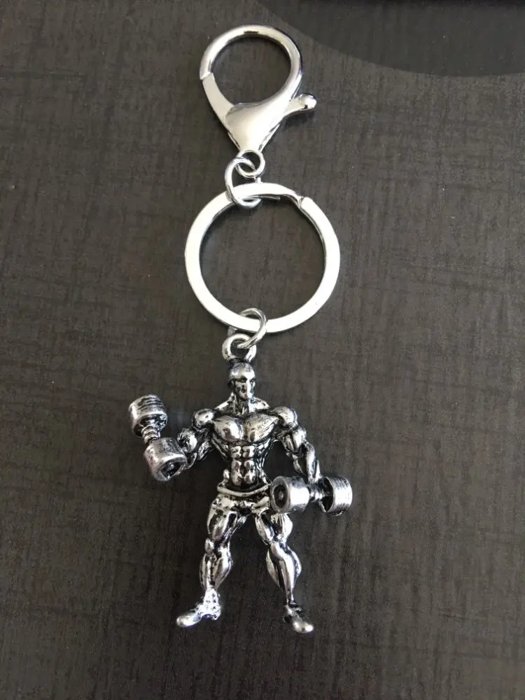 Брелок для гантелей тяжелой атлетики мужской кошелек сильного фитнеса и