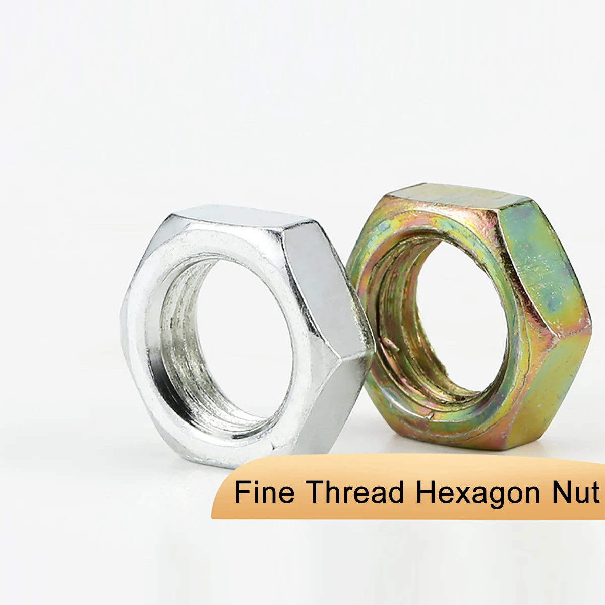 

10Pcs Fine Thread Hexagon Nuts M7 M8 M9 M10 M12 M14 M16 Hex Nut Bright Zinc/Color Zinc Plated Carbon Steel
