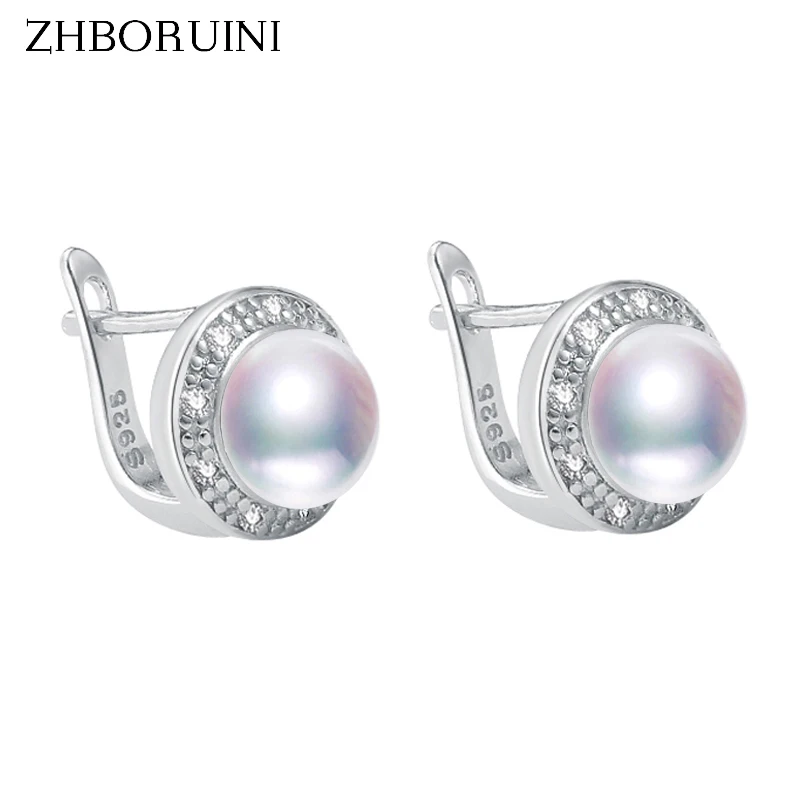ZHBORUINI, новинка, серьги с жемчугом, 925 пробы, серебряные ювелирные изделия, винтажный стиль, натуральный пресноводный жемчуг, серьги-гвоздики для женщин, подарок