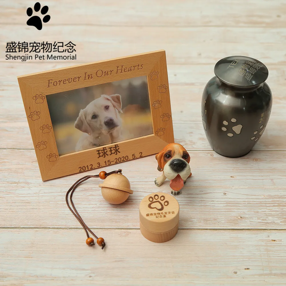 ПЭТ мемориальная Фоторамка деревянная коробка и кулон шар надгробие для памяти