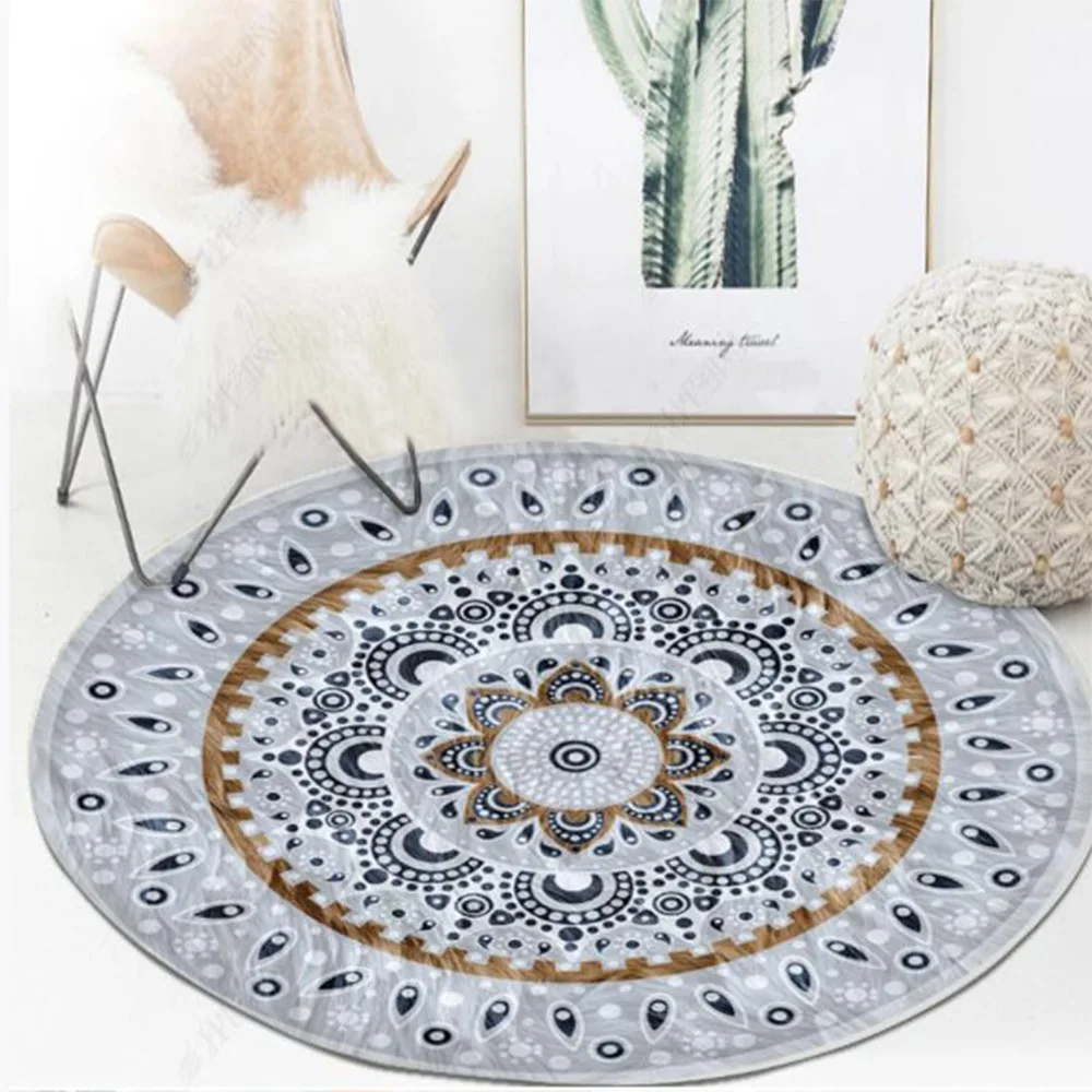 

Carpets for Living Room Super Soft Plush Floor Mat Nordic Ethnic Style Round Large Area Rug for Bedroom Home Decoration Rugs