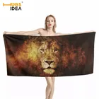 Пляжное полотенце HUGSIDEA из микрофибры с 3D рисунком льва, быстросохнущее, легкое, впитывающее, супермягкое, для взрослых, для путешествий, спорта, банное полотенце