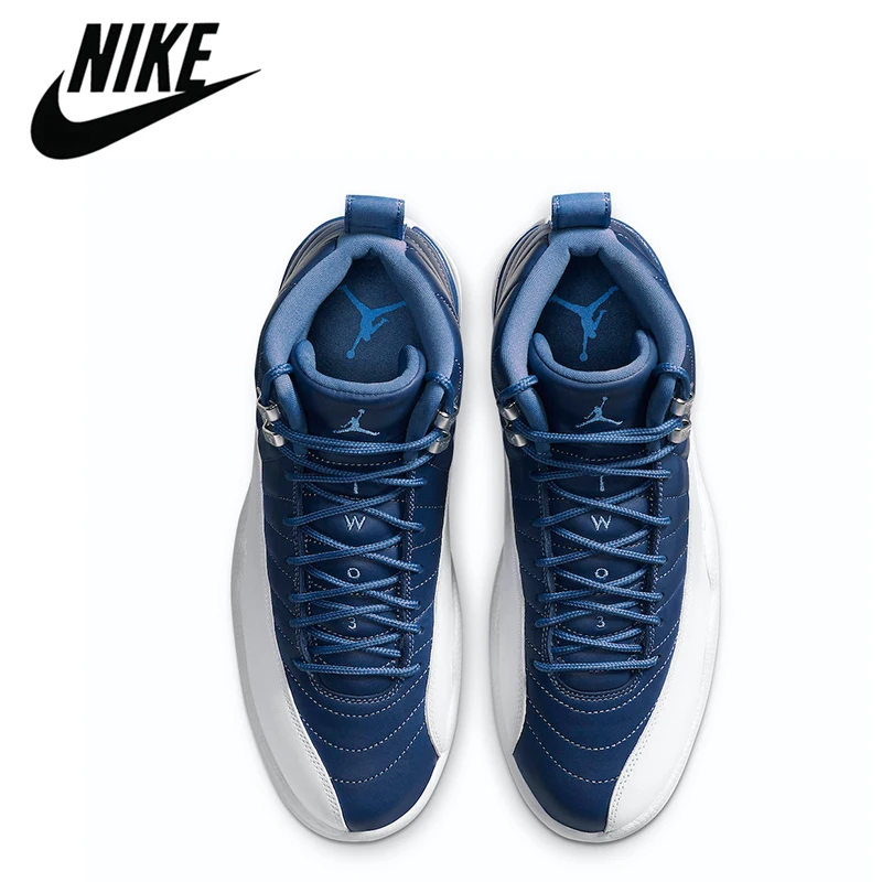 

Original Nike Air Jordan Retro 12 Men's Basketball Shoes Dark Gray Indigo Sneakers Shoes Size 40-46