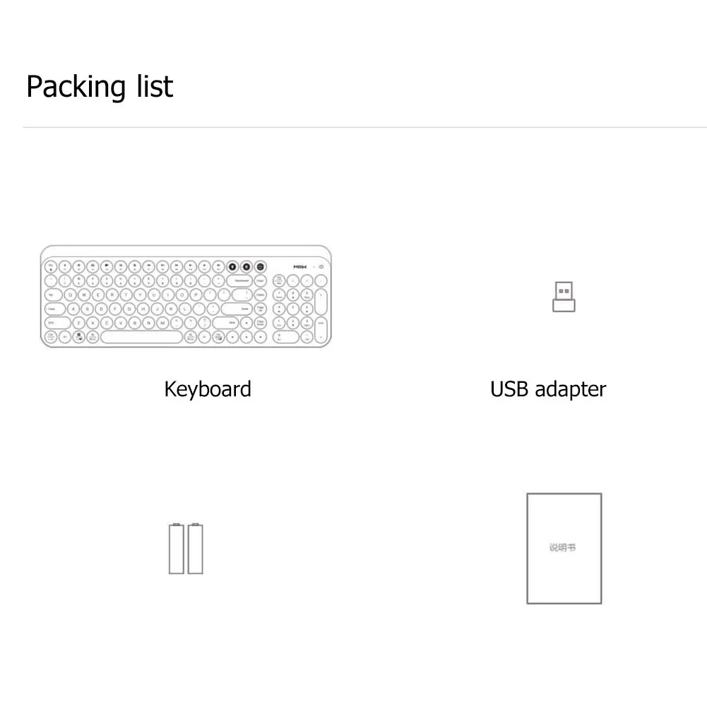 Xiaomi MIIIW 102 клавиши Bluetooth совместимая клавиатура 2 4 ГГц Двухрежимная мини