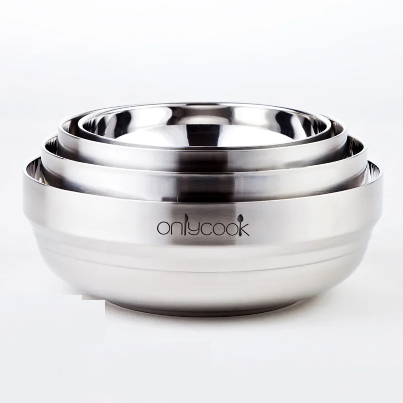 1Pcs Anti-scalding Anti-fall Deepen Modern Fashion SUS 304 Stainless Steel Bowl Eco-Friendly Househould Reflection Insulation | Дом и сад