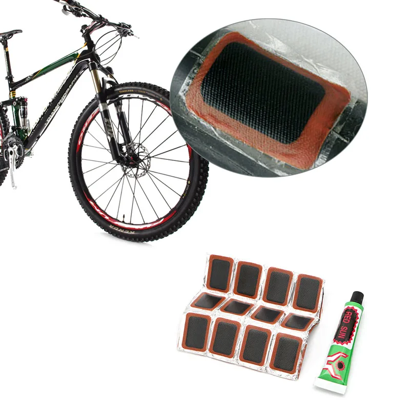 48 шт. велосипеда заплатки для ремонта клей шин трубки резиновые шиноремонтный