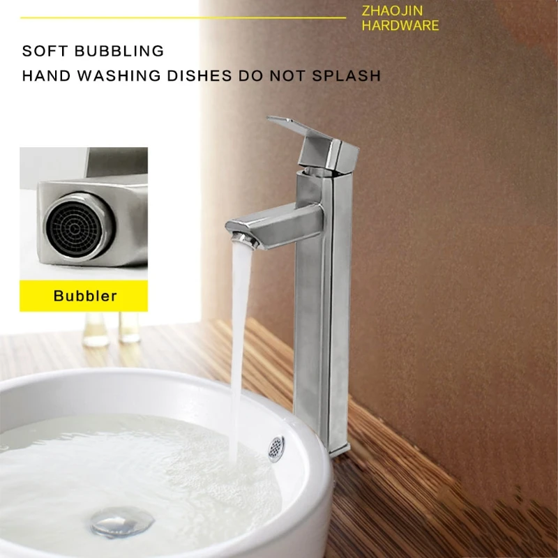 

Square High Straight Stainless Steel Basin Faucet U50A