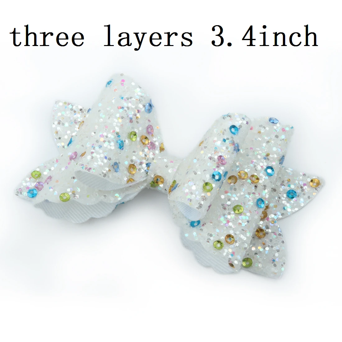 three layers-6 1 шт., заколки для волос для девочек, блестящие банты с зажимом, 3 дюйма, заколка-бабочка, заколки для волос, принт в виде сердца, звезды, патриотизм, точечный дизайн - Цвет: three layers-6