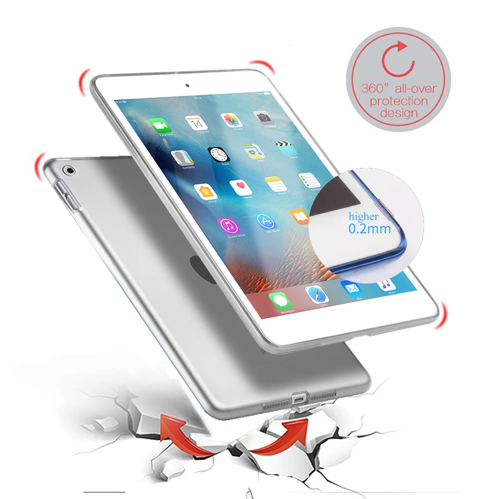 Прозрачный чехол для iPad 10 2 2019 прозрачный мягкий кремний из ТПУ нового 2017 2018 Pro 5 Air 1