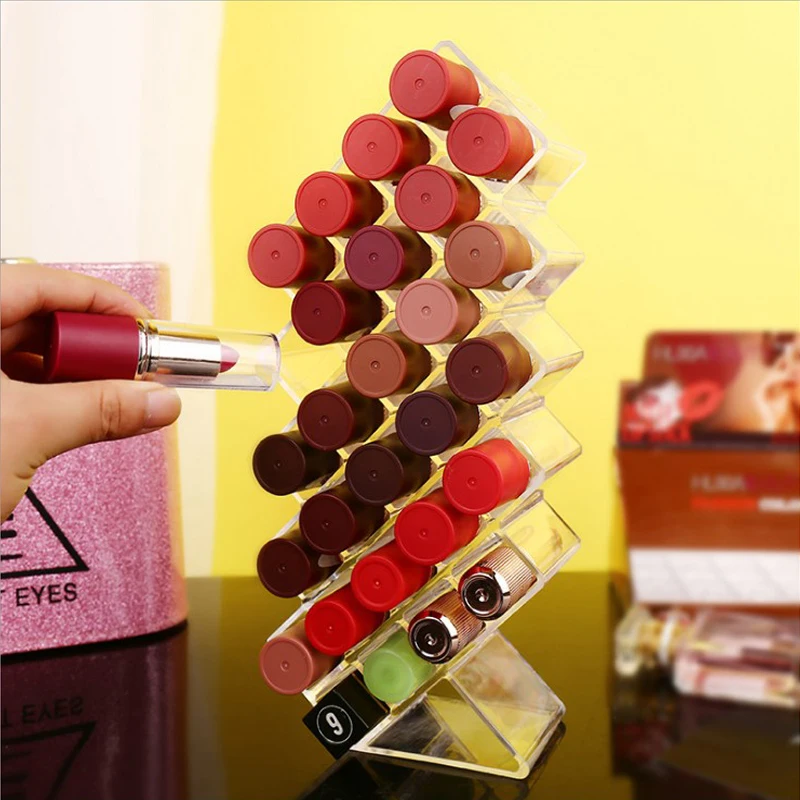 28 решетчатая вертикальная стойка для губной помады чистая красная коробка