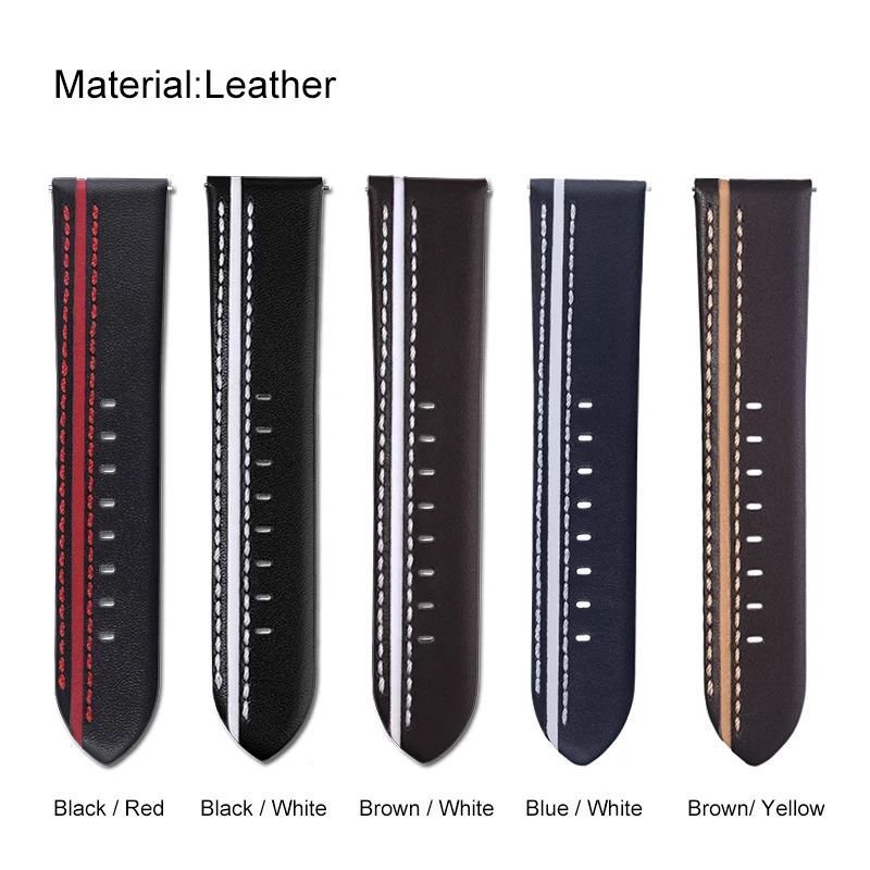 NAVIFORCE Genuine Leather Strap Watchbands Men 24mm Watch Wrist Strap Brown Black Red Blue Casual Bracelet Belt 2020 images - 6
