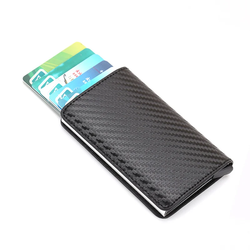 C-black-A Мужской кошелек с защитой от кражи, Rfid, кожаный, Ретро стиль, Мини, тонкий кошелек, сумка для денег, маленькая, тонкая, валлет, тройной, для мужчин, s, Valet, Walket, portomonee - Цвет: C-black-A