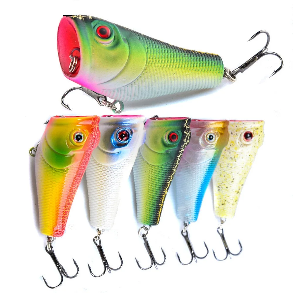 Плавающая рыболовная приманка Поппер 1 шт. искусственные 5 см/8 г трехмерные глаза