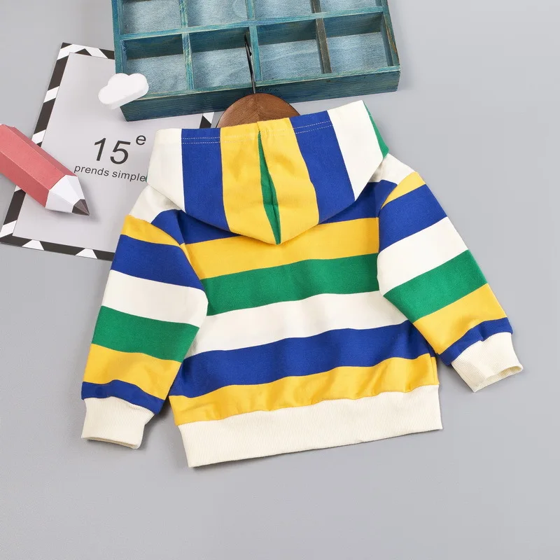 Одежда для маленьких мальчиков осенний Детский свитер пуловер в полоску с