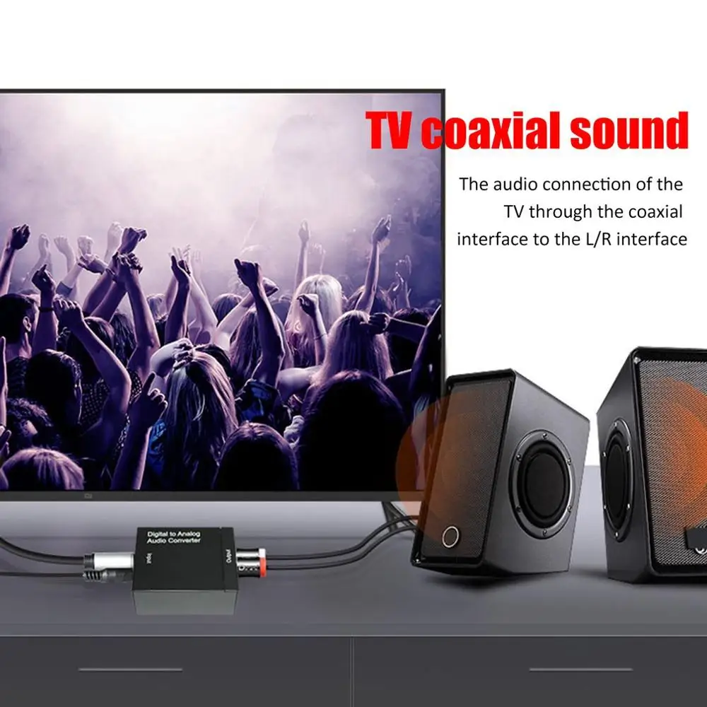Цифровой оптический коаксиальный Toslink сигнал в аналоговый аудио конвертер