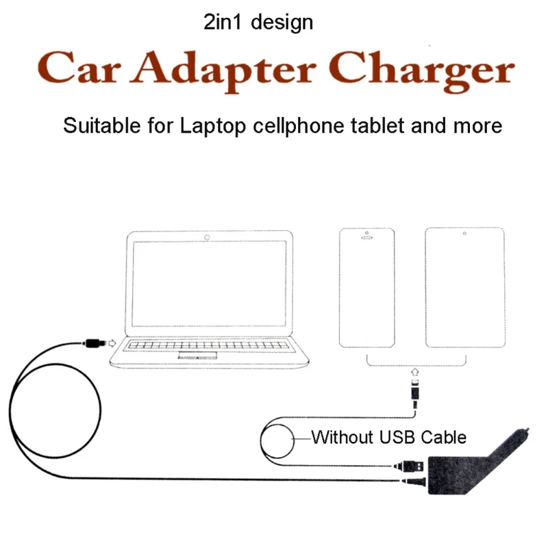 Квадратное автомобильное зарядное устройство USB Блок питания для ноутбука QC3.0 3.25A