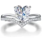 Модные свадебные кольца в форме сердца с кристаллами для женщин обручальные кольца из розового золота ювелирные изделия подарки на вечеринку аксессуары