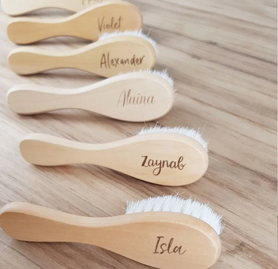 

Personalized Newborn Brush Soft Bristles Brush Infant Hair Care Tool Baby Gift Baby Shower and Registry Gift