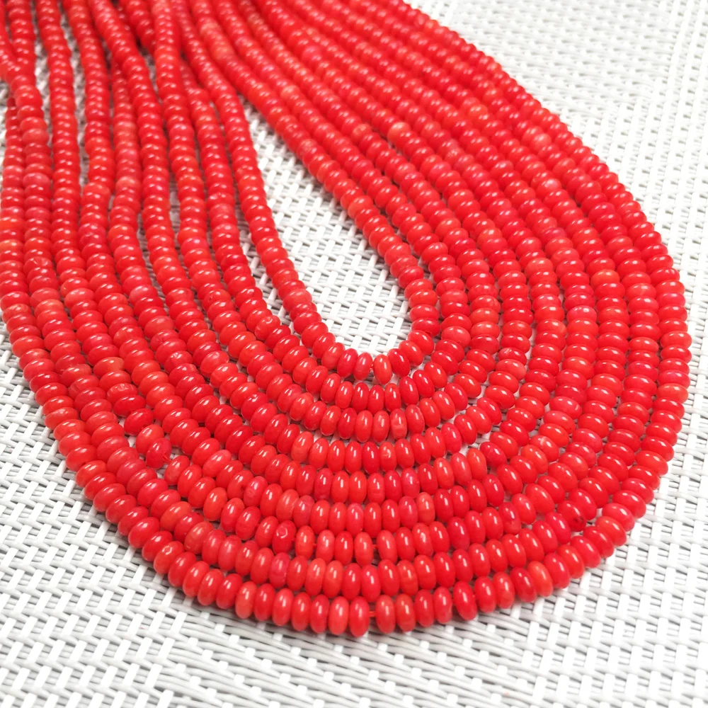 

Beads Exquisite Red Coral Abacus Bead Charm Making for Women Men Neutral Jewelry DIY Bracelet Necklace Accessories 2x2mm