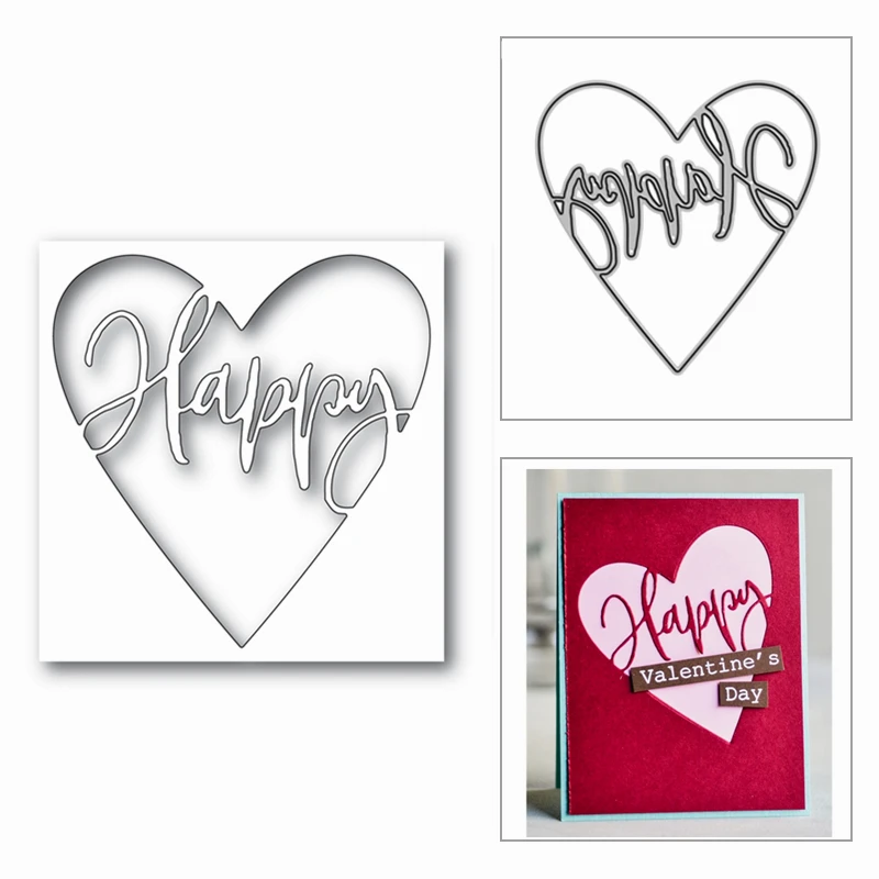 

Металлические пресс-формы «счастливое сердце» для скрапбукинга и изготовления открыток, 2020