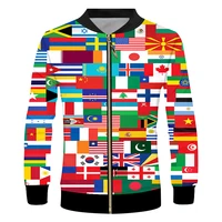 ifpd new style zipper jacket flag patchwork 3d print for menwomen novelty streetwear long sleeve casual fall zip up jacket coat