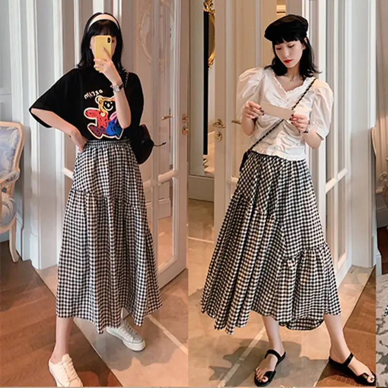 Женская длинная юбка с завышенной талией универсальная облегающая юбка-трапеция