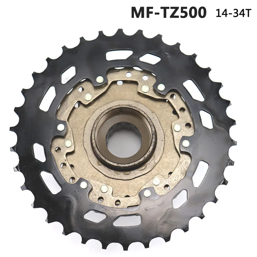 Shimano MF-TZ500 7 скоростная велосипедная кассета свободного хода 14-28T 14-34T Звездочка 7s сталь для MTB дорожный складной велосипед аксессуары