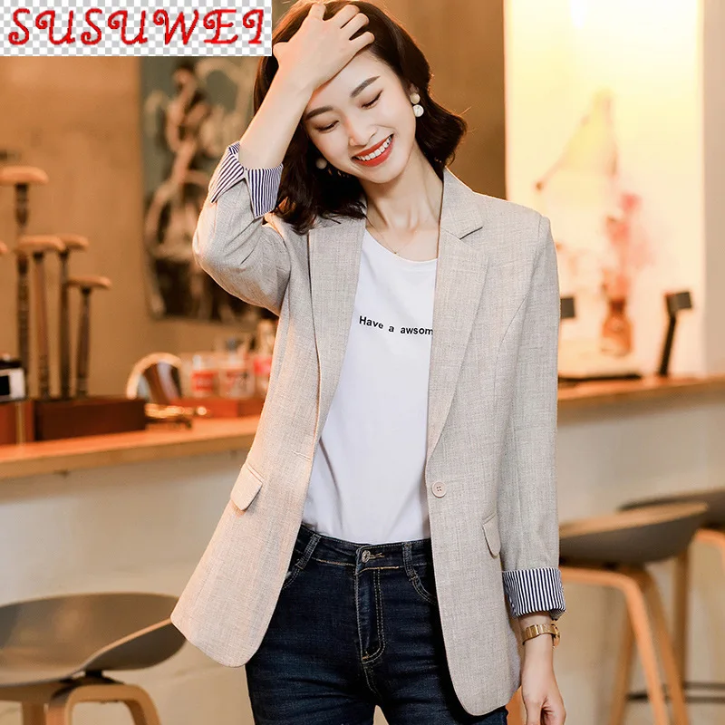 

Элегантный костюм Fenale, высокое качество, осень 2021, повседневный женский пиджак с длинным рукавом, маленький костюм, офисный темпераментный ...