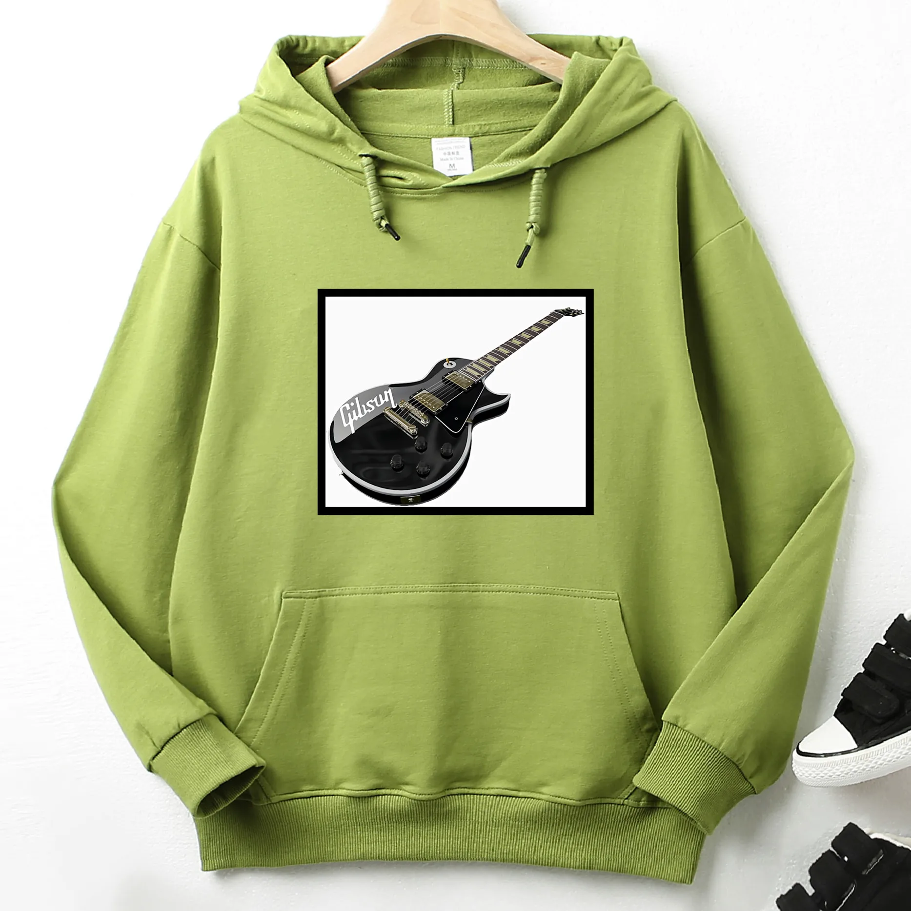 Черная благородная электрическая осенне-зимняя Толстовка Gibson тонкая с длинным