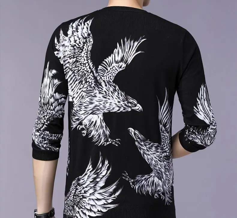 Мужской осенне весенний тонкий пуловер с цветочным принтом карпа рыбы мужские