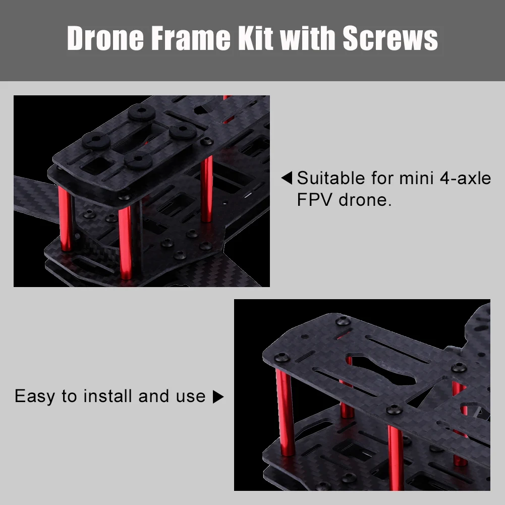 250 мм Колесная база Mini FPV Frame Kit Carbon Fiber CF Rack для DIY гоночного дрона квадрокоптера 4/5/6