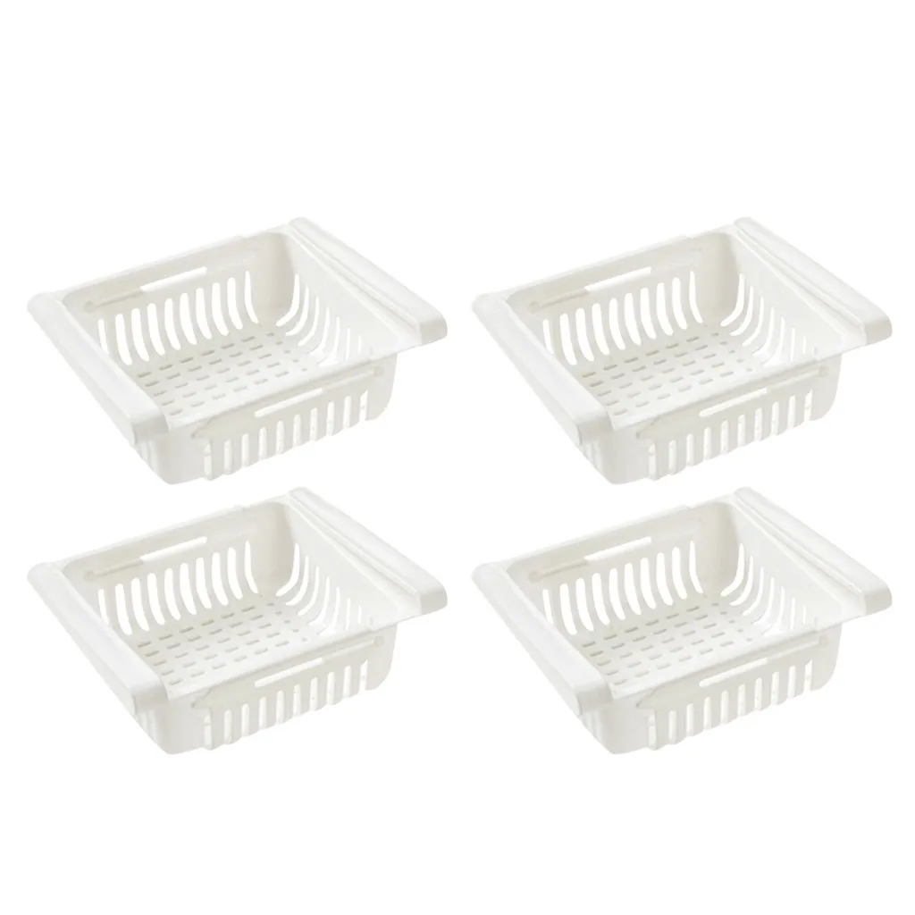 

4pcs New Kitchen Article Storage Shelf Refrigerator Drawer Shelf Plate Layer Storage Shelf Plate Layer Storage Kitchen Organizer