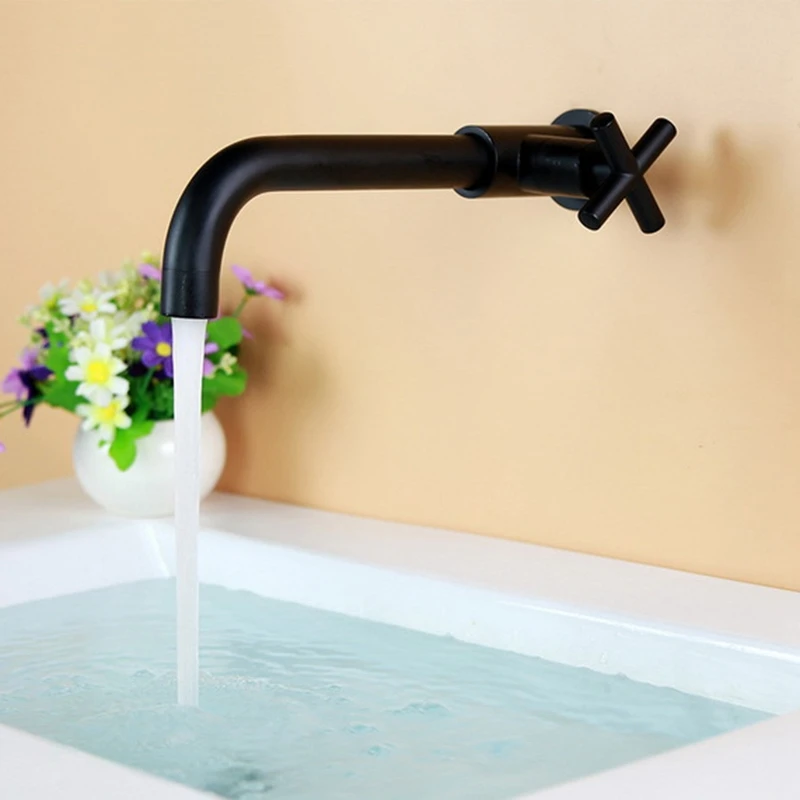 

Brass Wall Mount Basin Faucet Single Cold Water Tap Bathroom Kitchen Sink Tap Spigot Garden Spout Mop Pool Faucet