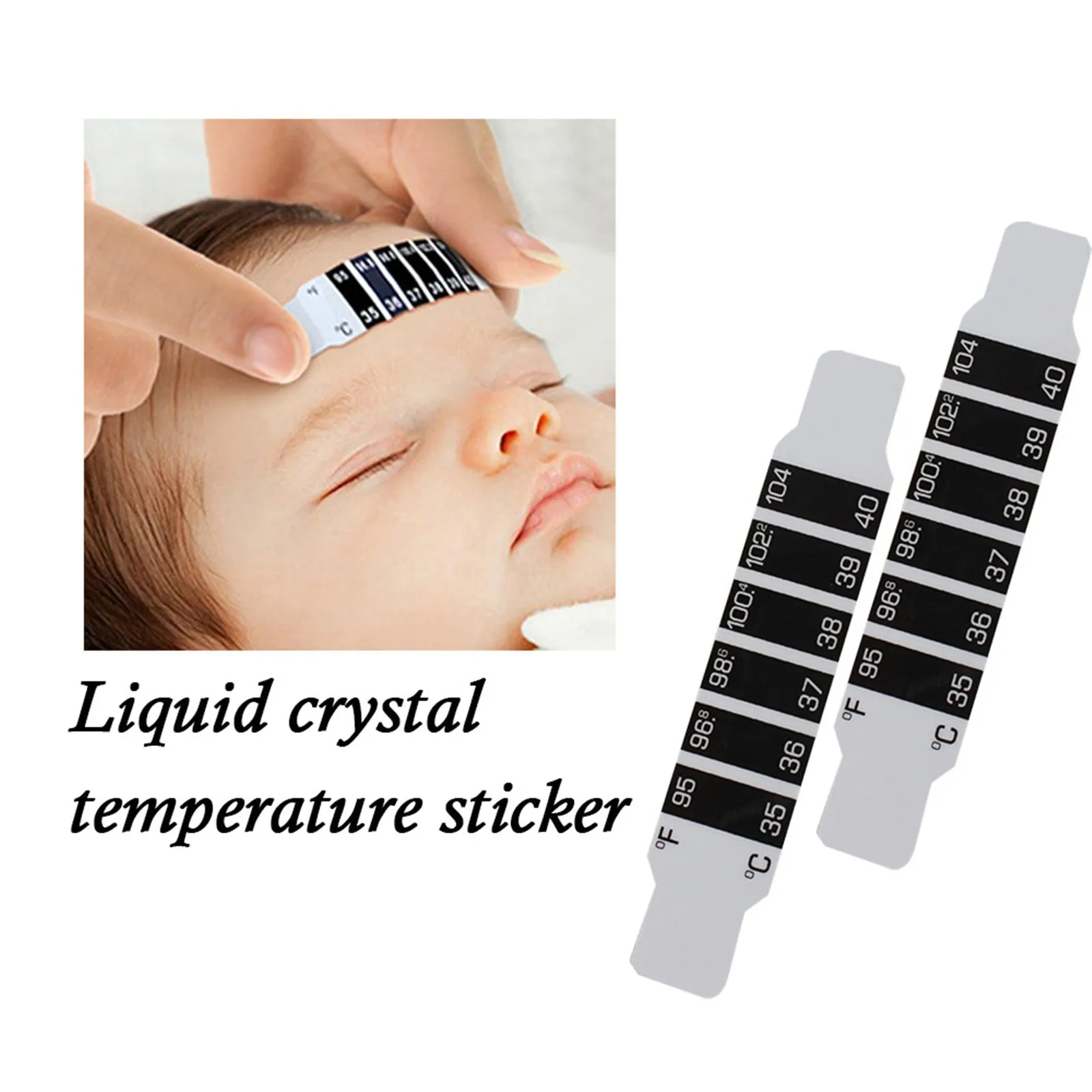 

10Pcs Children's Temperature LCD Paste Baby Forehead Temperature Paste Flexible Thermochromic Forehead Temperature Paste