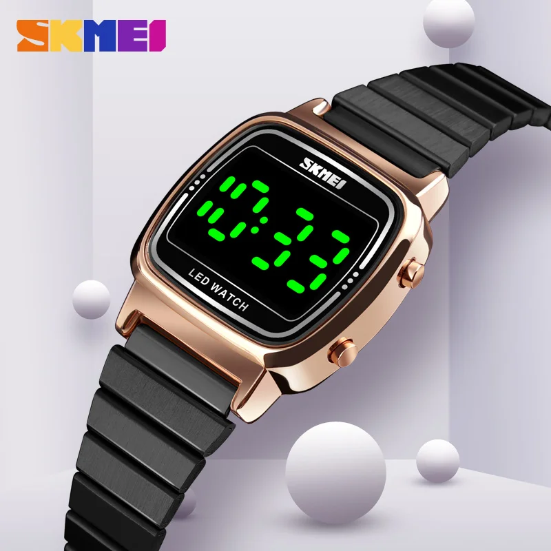 SKMEI ультра тонкие роскошные женские часы из розового золота и нержавеющей стали