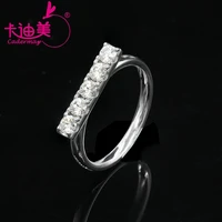 cadermay jewelry hot sale 925 sterling silver moissanite diamonds five stones eternity rings band for women