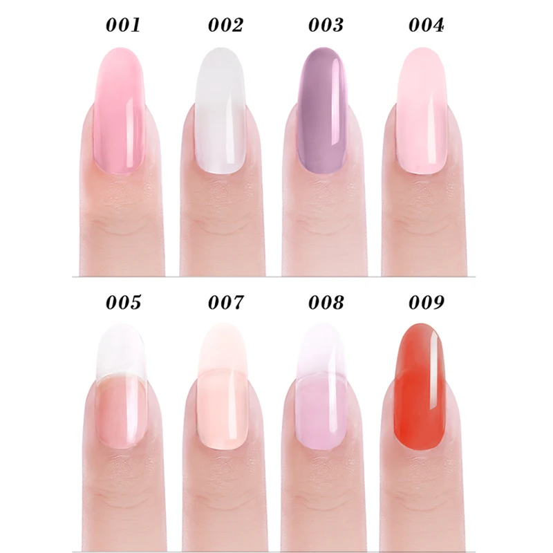 Yinikiz Pink White Clear Crystal AcrylicPoly Extension Nail Gel Quick Enhancement UV LED 8 Colors | Красота и здоровье