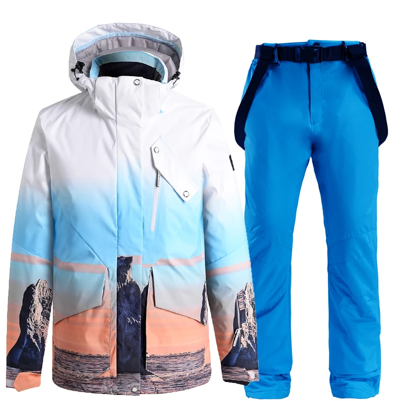 New Windproof Men's Snowsuit Dwaterproof Warm Water Ski Jacket Women's Winter Snow Insulated Suit Snowboard Jackets | Спорт и