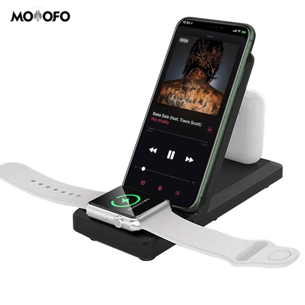 Беспроводное зарядное устройство 3 в 1 беспроводная зарядная станция для Apple Watch