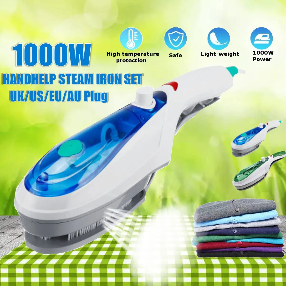 1000W Handheld Garment Steamer Brush Portable Steam Iron For Clothes Generator Ironing Steamer For Underwear Steamer Iron