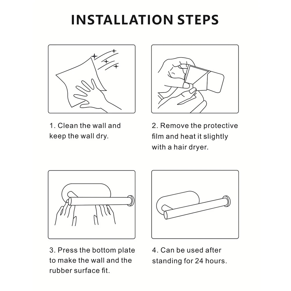 

Stainless Steel Toilet Paper Towel Hanger Hardware Tissue Roll Holder Self Adhesive Wall Mounted For Bathroom Roll Holder