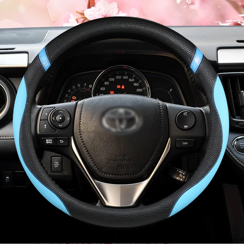 Тюнинг автомобиля чехол на рулевое колесо для Toyota Corolla Avensis Yaris Rav4 Hilux Auris 2013 2014 2015