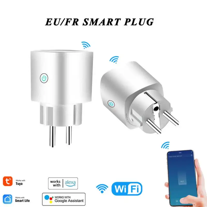 

16A Tuya WIFI Plug Smart Life Socket Outlet EU Brazil FR Israel IT Plug APP Remote Control Work For Alexa Google Assistant