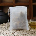 100 шт. 5 х7 см чайные пакетики, зеленые пакетики для чайного пакетика, инфузор со шнурком, запаянный, саше, фильтровальная бумага, чайные пакетики, пустые чайные пакетики