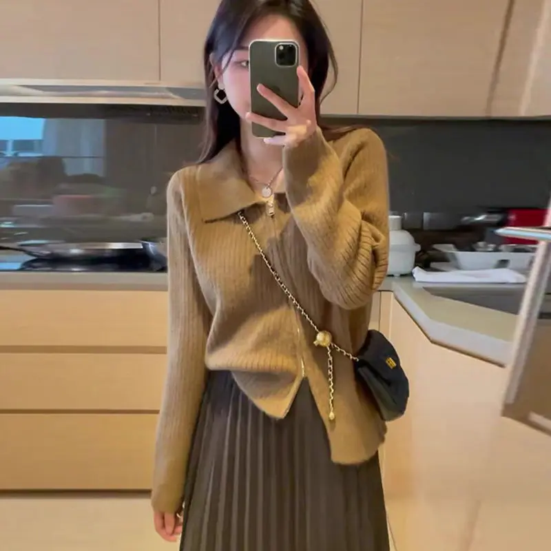 

Женский свитер оверсайз на молнии, вязаный пуловер, Женский однотонный свободный свитер с длинным рукавом, мягкий джемпер для осени и зимы, ...