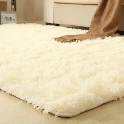 Beige Carpet Alfombra dormitorio infantil, однотонный коврик для ванной комнаты, нескользящий коврик для гостиной, мягкий детский коврик - Цвет: Beige Carpet