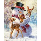 Gatyztory Снеговик Рождественский подарок рамка DIY живопись по номерам ручная роспись маслом холст красочные