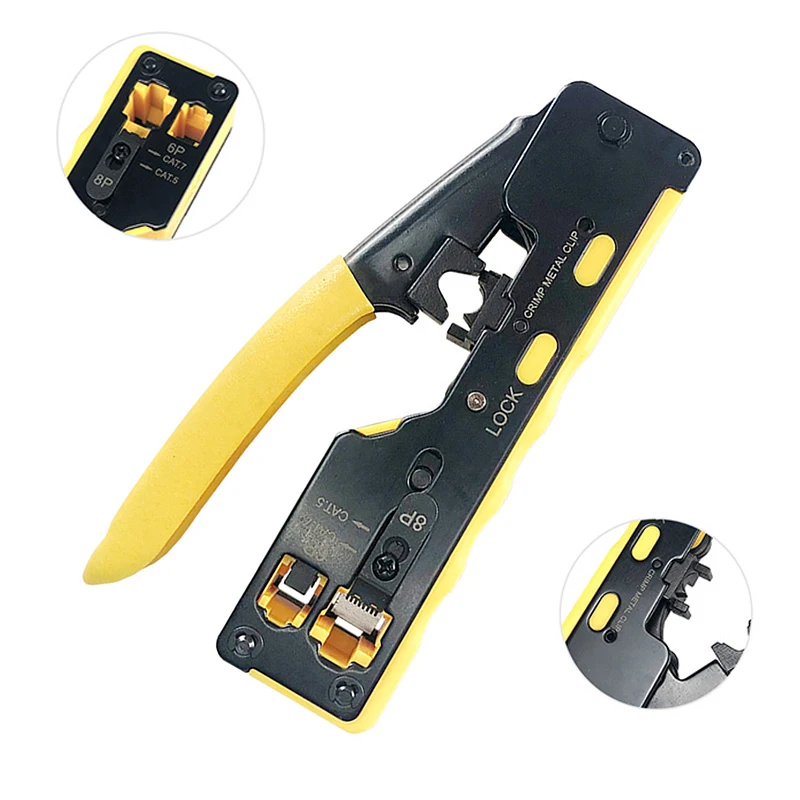 

Cat7 RJ45 Crimper Hand Network Tools Pliers RJ12 Cat5 Cat6 8P8C Cable Stripper Pressing Clamp Tongs Clip Multi Function