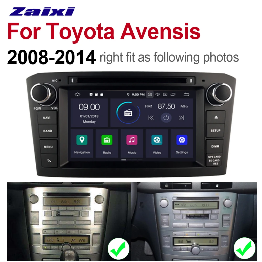 Автомобильный DVD-плеер 2DIN Android для Toyota Avensis 2008 ~ 2014 аксессуары мультимедийный плеер
